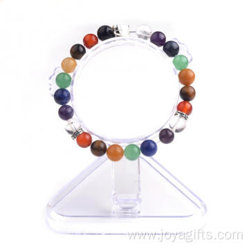 Wholesale 7 Chakra Stone Beads Men's Round Beads Bracelet with Music Symbols Bracelet